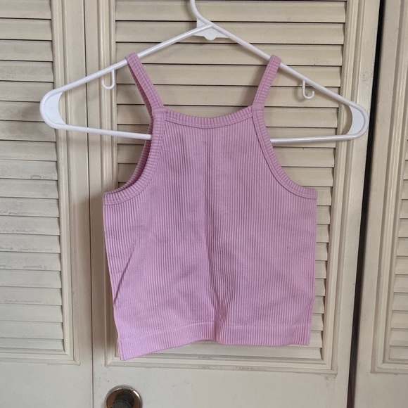 Primark Light Pink Ribbed Crop Top - Picture 2 of 3